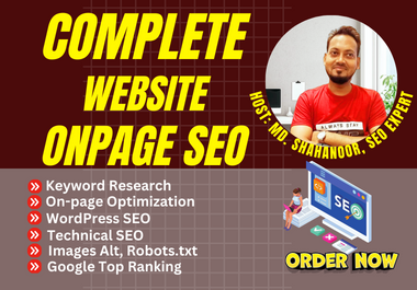 I will do On page SEO, Complete Onpage SEO & Technical SEO Optimization for websites