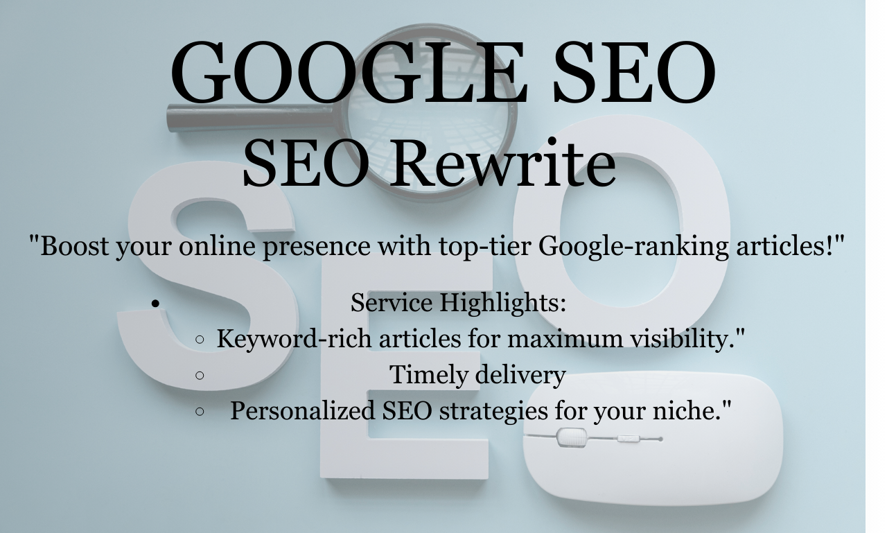 I will craft SEO-optimized articles to dominate Google!