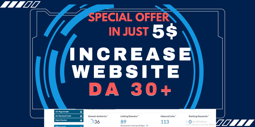 Special Offer On Moz DA 30 plus 