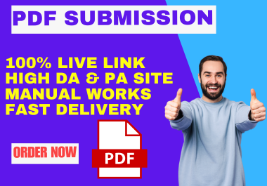 I will do pdf submission backlink to top 100 different sites.