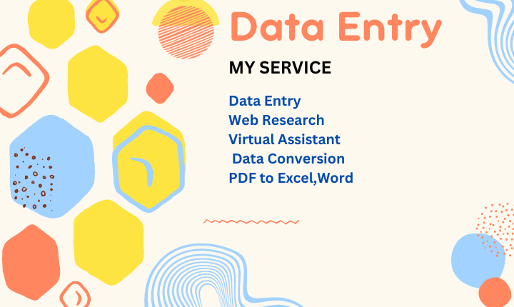 I will do fastest excel data entry, copy paste, PDF to excel, web research