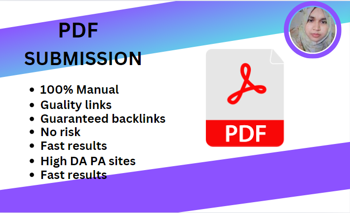 I will do PDF submission manually on 100 high da document sharing sites .