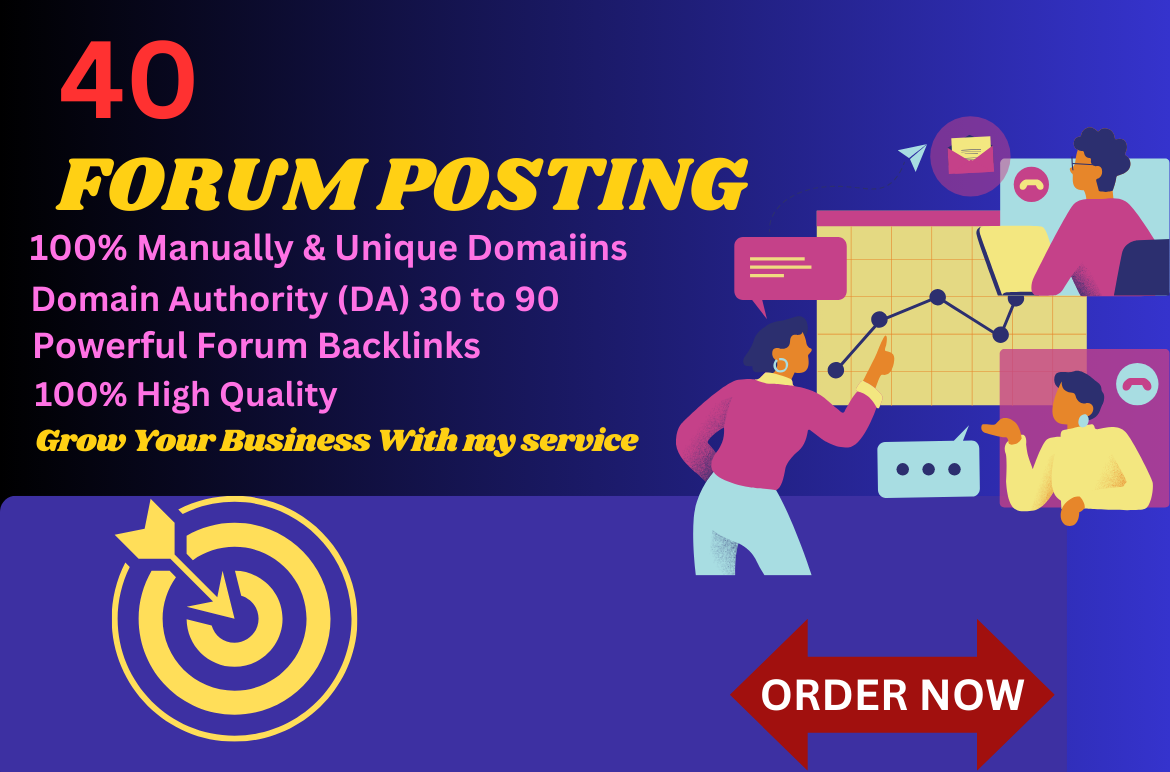 I will Create High-Quality on 40 sites Forum Posting Backlinks