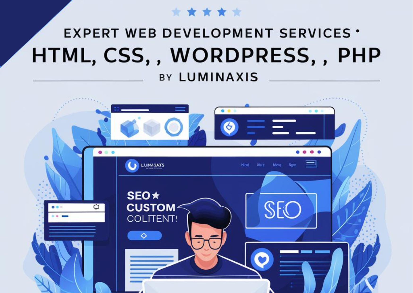 Expert Web Development: HTML, CSS, WordPress & PHP Solutions by Luminaxis