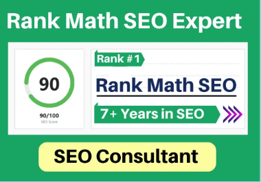 I will set up rank math SEO with 80 score