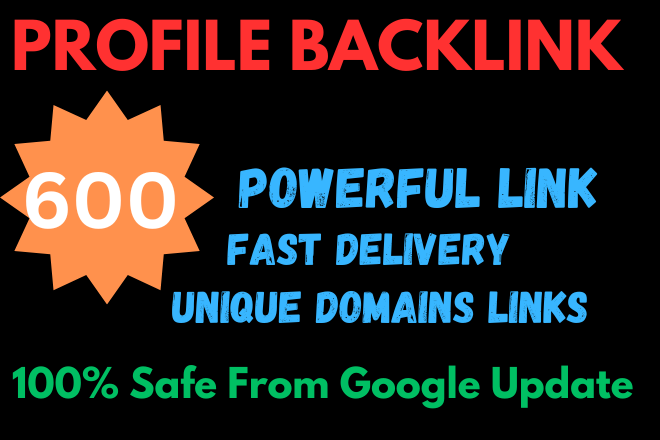 600 dofollow SEO profile backlinks manually