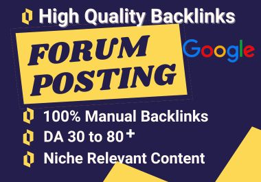 I will provide 50 Forum Posting Dofollow Backlinks to high DA PA websites