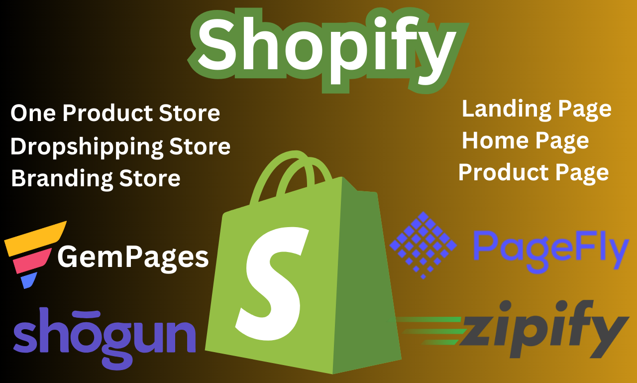 I will make shopify product page landing page by pagefly, gempages, shogun, zipify