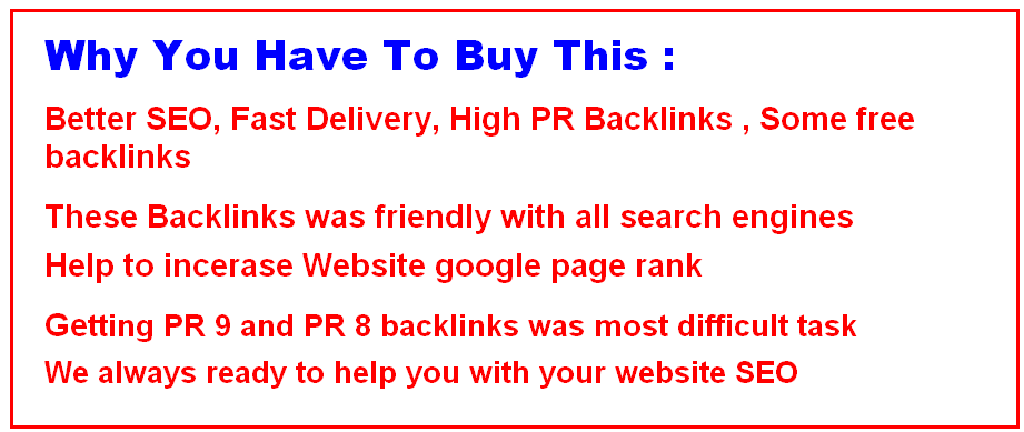 I Manually Do 5 PR9 + 3 PR8+ 3 PR7+ 5 PR6 + 1000 SEO Backlinks