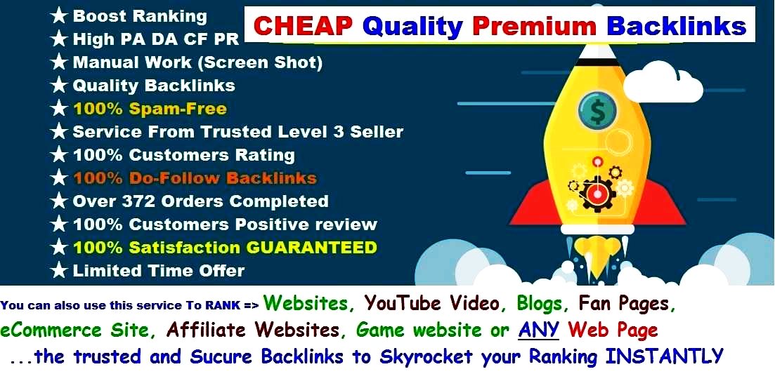 DOFOLLOW BackLinks 3090+ Google SEO Rank BOOSTER Guaranteed Premium Backlinks- LIMITED Time Offer