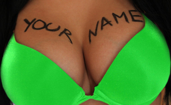 write your name or message saying what ever you want in my BREAST and take  a photo