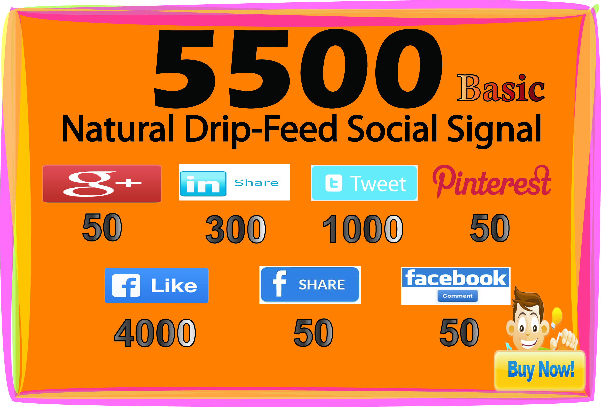 5500 Seo Drip Feed Social Signal From Pr 9and Pr 10 Sites For 5 Seoclerks