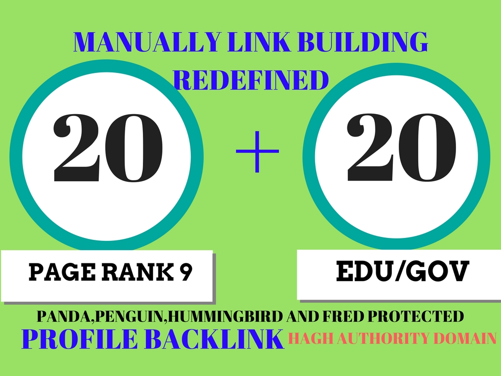 20 Pr9 + 20 Edu - Gov High Pr SEO Authority Backlinks - Fire Your Google Ranking for 