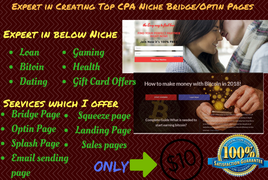 Design Any Type Of Landing Page For Cpa Offers To Earn Money For 10 - 