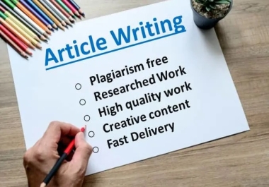 1000 Word Article, Blog & Content Writing High-Quality, SEO-Optimized Content