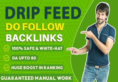 i will Do 30 Days of Drip Feed Daily High Authority Manual Do Follow SEO Backlinks