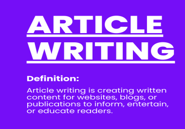 Get a quality Article on any category