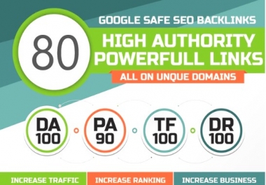 Manual 80 UNIQUE DA100 sites PR10 SEO BackIinks plus 100 WEB2.0 links