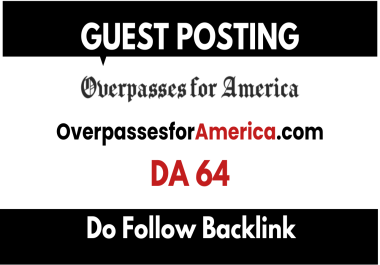 I will publish a guest post on OverpassesforAmerica.com 