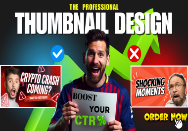 design high CTR youtube video thumbnails and social media designs