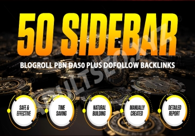 Blogroll Dofollow Sidebar PBN DA 50+ Backlinks