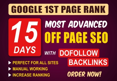 Rank Your Website on Google 15 Days off page SEO dofollow Backlinks Service