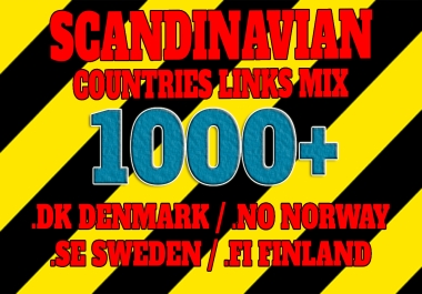 1000+ Scandinavian countries mix DK NO SE FI backlinks