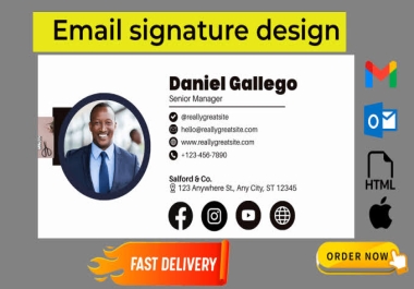 I will create your professional email HTML signature for outlook, gmail