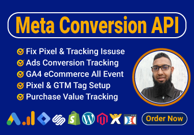 setup meta pixel conversion API,  facebook pixel,  GA4,  server side tracking by GTM