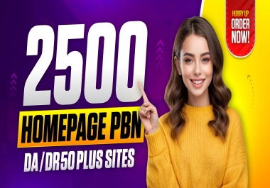 2500 Powerful Homepage DA/DR 50 Plus PBNs backlinks for Higher Result