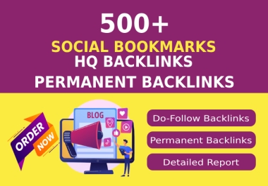 I Well Do 500+ HQ Social Bookmarks PBN Backlinks For Google Ranking