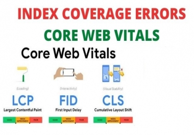 I will fix index coverage errors,  improve core web vitals in gsc