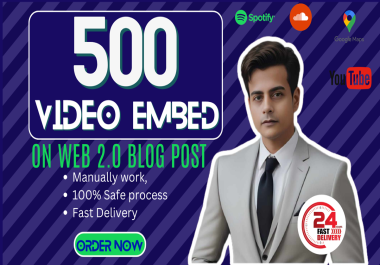 500 Embed your YouTube/Spotify/SondCloud/GoogleMap on blog properties