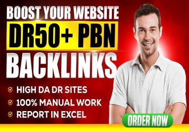 Build 50 PBNs On High DR50+ Permanent Link High Quality Rank Your Website On Google