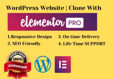 Design, clone responsive wordpress website using elementor pro