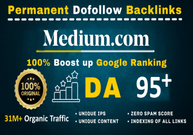 Write and Publish article on Medium, Medium. com 31.2M+ Traffic - DR94, DA95