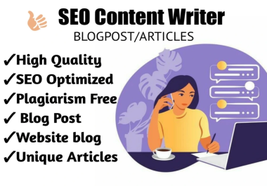 10 articles of 1000 words SEO article writing, blog post writing or content writing for any business