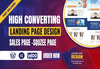 I will design high converting landing page, sales page or squeeze page as per as your reference