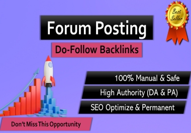 i will do 100 manually unique forum posting dofollow high quality backlink