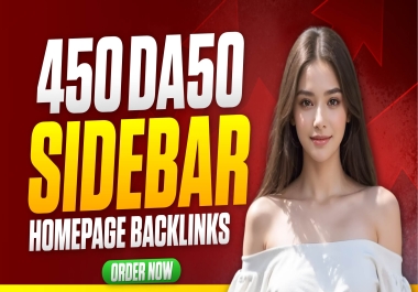 Create Unique 450 Sidebar Blogroll Homepage DA 50 Plus High Authority Dofollow Backlinks