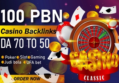 50 High-Quality Homepage PBN Backlinks DA 70-50 for Casino,  Gambling,  Slot,  and Poker SEO