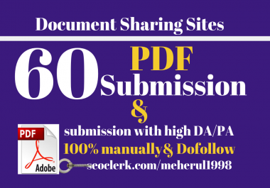 I will do 60 pdf share in high DA PA TF CF sites