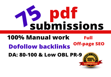 I will do pdf submission to documents sharing sites DA 60 to 90