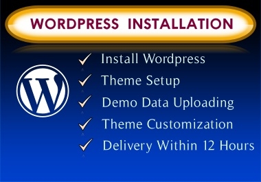 WordPress installation,  theme setup,  plugin install,  basic seo