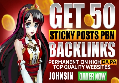 Get 50 Sticky Post Homepage PBN Backlinks High DA/DR 60+ Permanent Top Quality Website