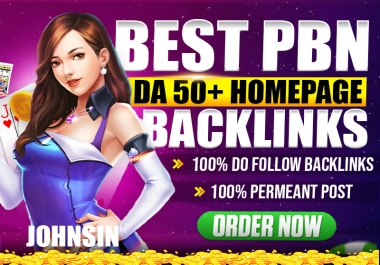 Powerful 100 PBN Plus 20 Sidebar Blogroll High DA50+ Homepage Do Follow Backlinks Permeant