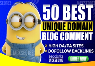 50 Unique blog comment backlinks on High Quality