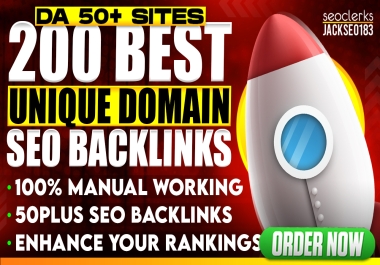 I Will Provide High DA or PA Backlinks from 200 Unique Domains for SEO Boost