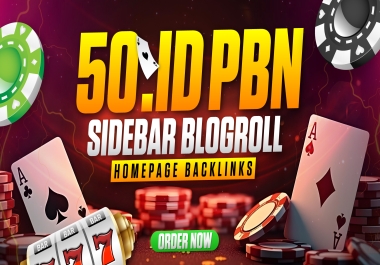 50 Premium Indonesia. ID Sidebar Blogroll PBN Homepage Backlinks