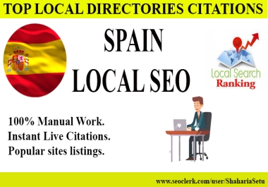 25 live spanish local citations backlinks for spain local seo listing